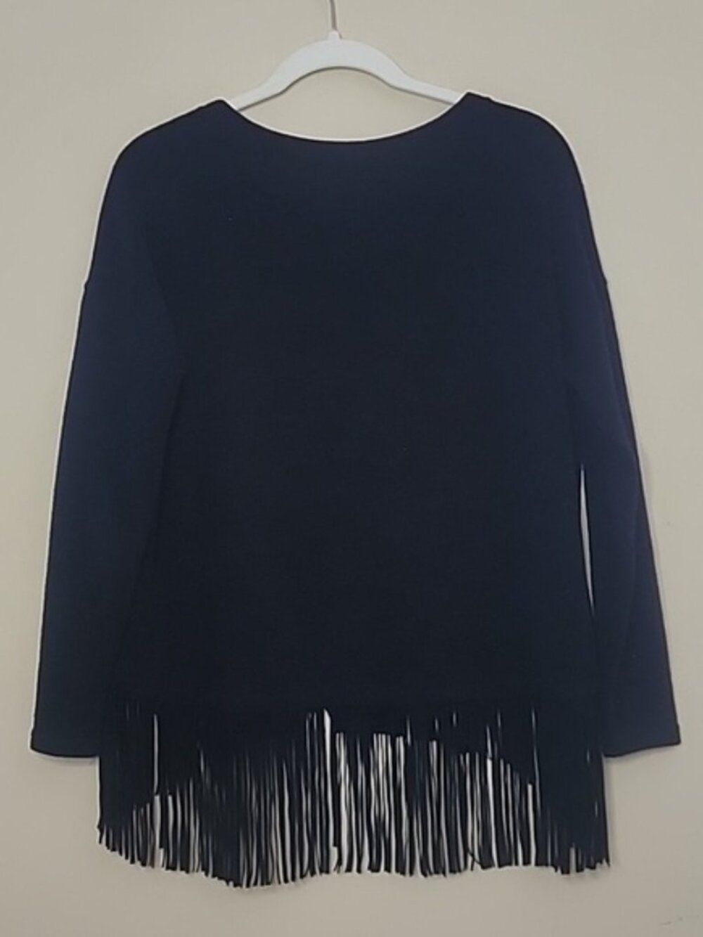 Joseph Ribkoff Women´s Black Fringe Crew Neck Sweater Sz 4 - Picture 6 of 8